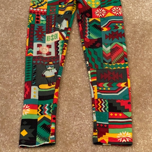 LuLaRoe kids leggings S/M Vintage Christmas - Picture 5 of 9